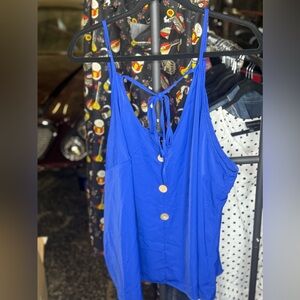 SHEIN Fit+ Blue spaghetti strap shirt